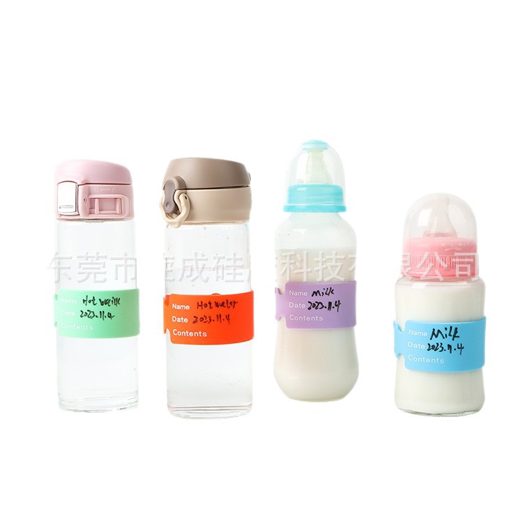 Hot Selling factory in stock silicone bottle writing label silicone bottle cover silicone cup cover