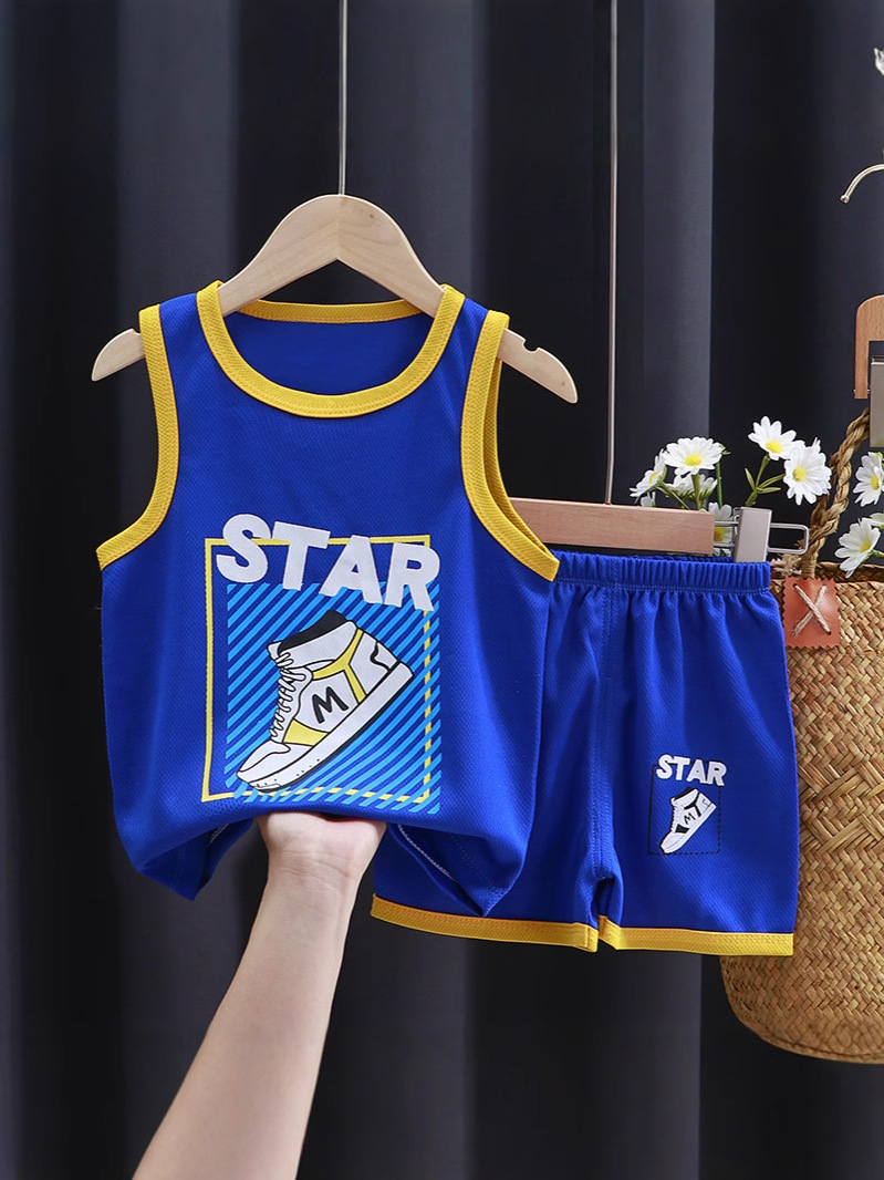 New Children's Clothing Summer Children's Quick-drying Clothes Sportswear suit Boys Sleeveless Baby Basketball Clothes Summer Vest Shorts