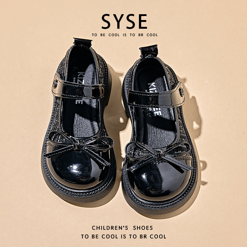 Girls Small Leather Shoes 2025 Spring and Autumn New Soft Sole Western Style Chanel Style Princess Shoes Simple Comfortable All-match Casual Shoes