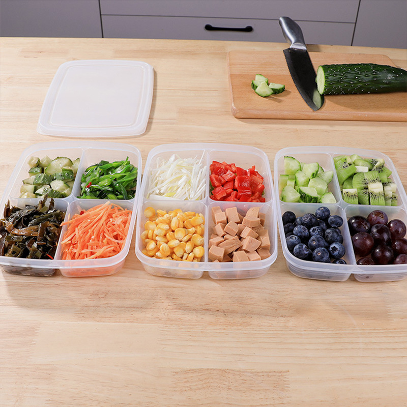 Японская коробка для хранения продуктов, четырехкомпонентная, для лука, имбиря, чеснока и нарезанного свинины