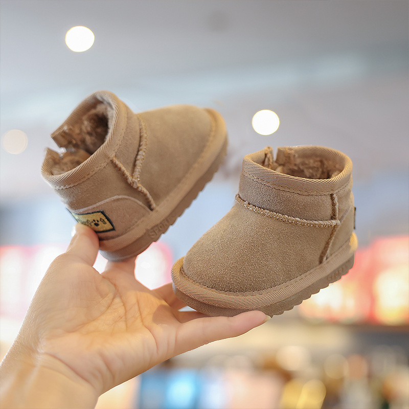 Baby Snow Boots Winter Velvet Warm Children's Shoes Children's Winter Shoes Women's Soft Bottom Toddler Shoes Men's Baby's Cotton Shoes