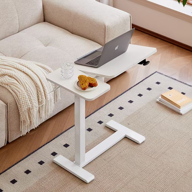 Pneumatic hydraulic lifting table reversible computer table standing workbench floor movable lifting bedside table