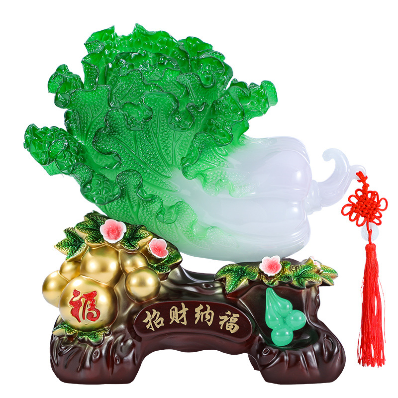 Imitation jade Chinese cabbage ornaments fortune office TV wine cabinet living room home decorations housewarming business gift