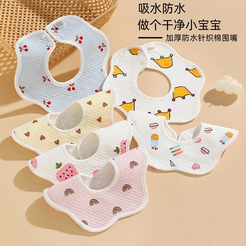 Салфетка для новорожденных класса А из хлопка, водонепроницаемая, вязаная, с двойной скрытой застежкой, мягкая, абсорбирующая