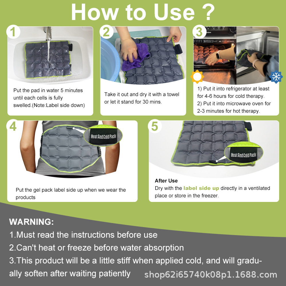 New multi-grid absorbent kneecap lightweight and easy to carry self-absorbent cold and hot compress ice bag