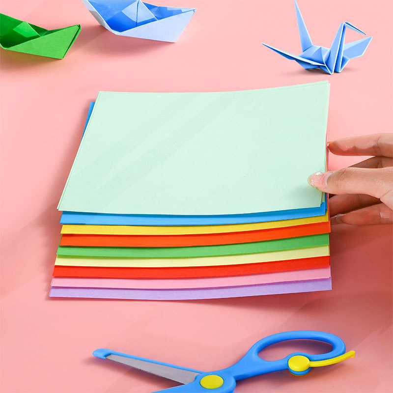 Origami Colored Paper Cardboard Wholesale Factory Direct Sales A4 Square Origami Paper Crane Paper Handmade Paper Kidsren's Paper-Cut Book