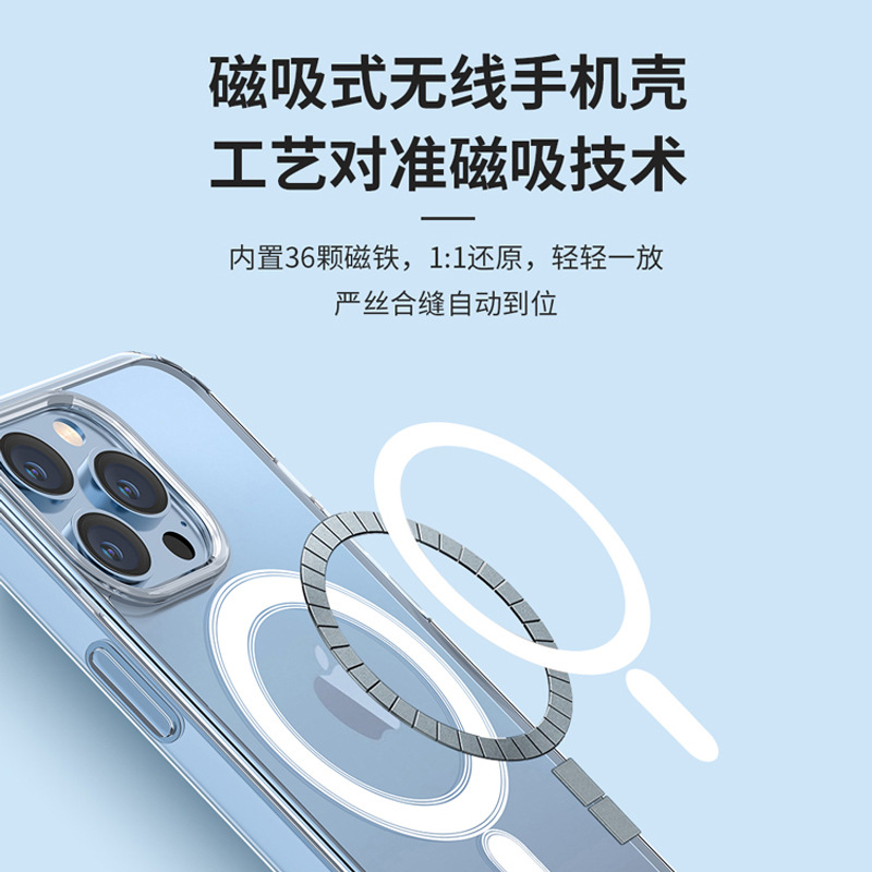 Suitable for Apple 17 Phone Case, Magnetic Charging, Anti-Drop Case, Magsafe with Animation, iPhone 16 Pro Transparent Case