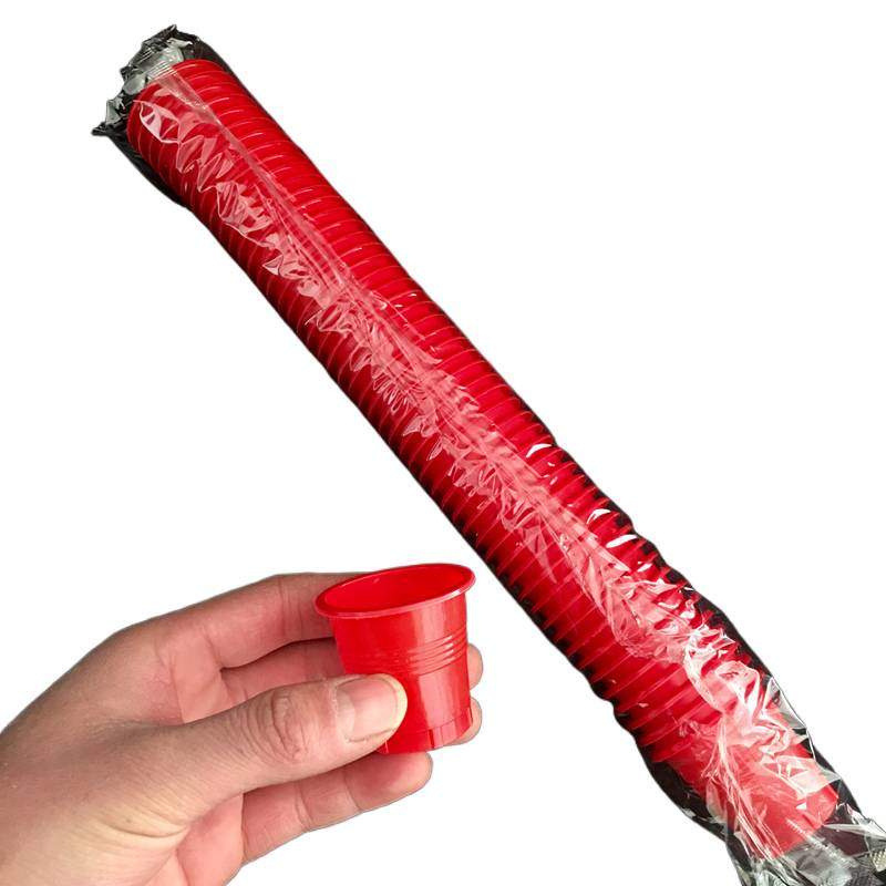 Wedding Disposable Red Plastic Shot Glass Thickened Small Dragon and Phoenix Wedding Toast Cup Tea Cup Tableware