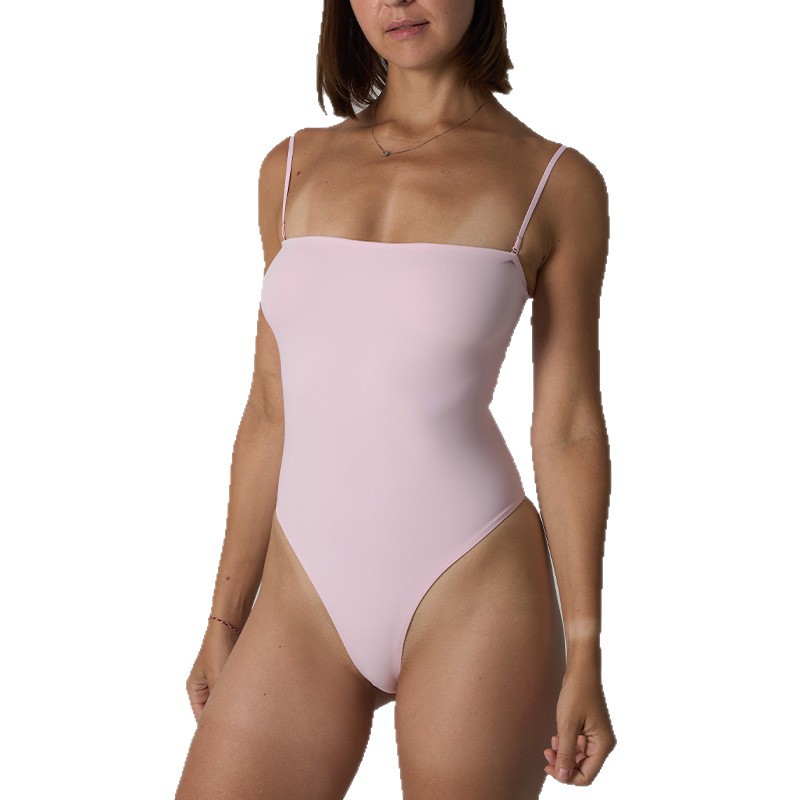 Cami Bodysuit Detachable Shoulder Strap Jumpsuit Thin Slimming Tummy Control Sports Nude Breathable Jumpsuit