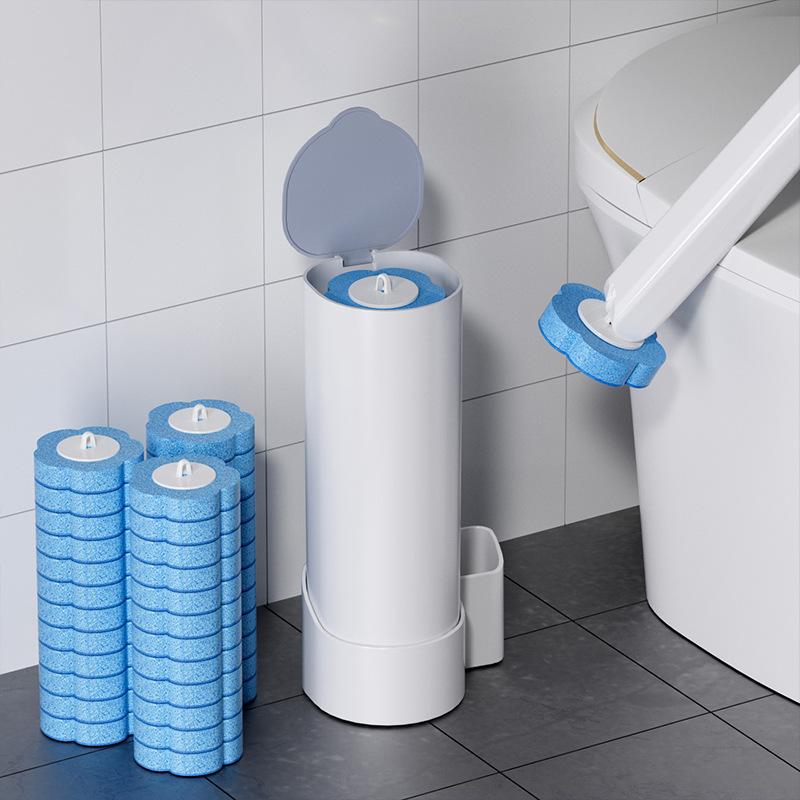 Disposable Toilet Brush suit Replacement Sheet Cleaning Brush Nail-free Wall Hanging Toilet Brush Cleaning No Dead Angle Toilet Brush