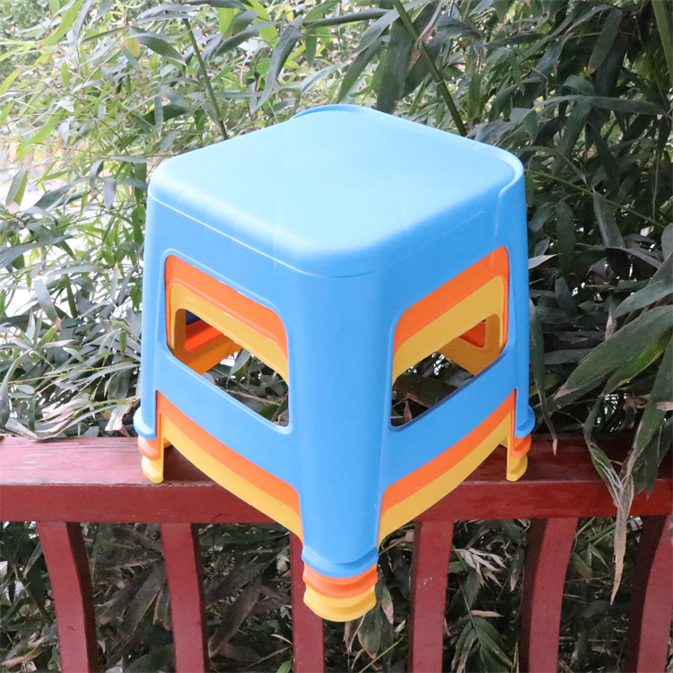 Thickened Plastic Dovetail Stool Living Room Entrance Shoe Changing Stool Adult Drop-Resistant Bench Meeting Square Stool Children's Low Stool