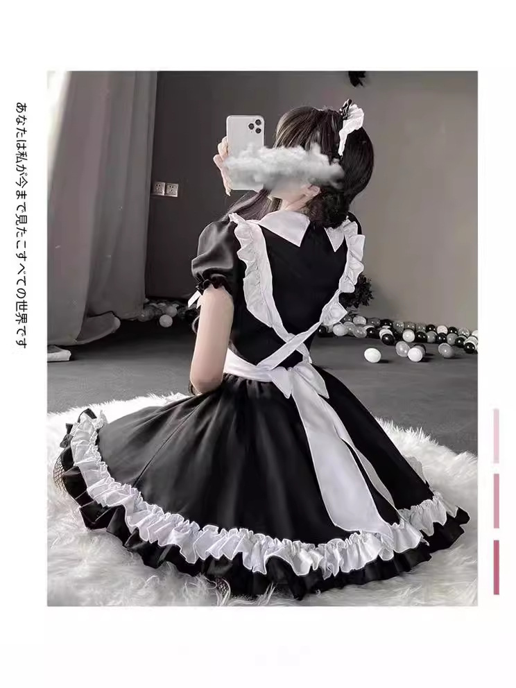 Second-dimensional Japanese Maid Dress Soft Girl Cute Large Size Maid Lolita Dress Daily Lolita COS Dress
