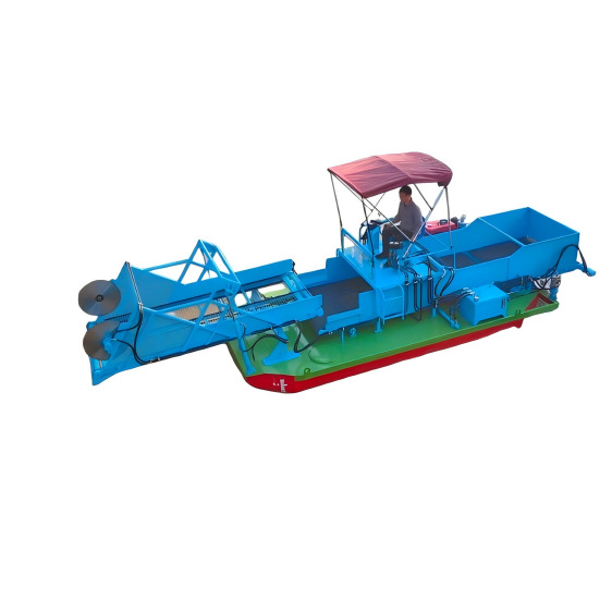 Automatic Floating Boat Manufacturers Supply Water Hyacinth Salvage Boats, Paddle Wheel Drive, Water Weeding Boats All Year Round