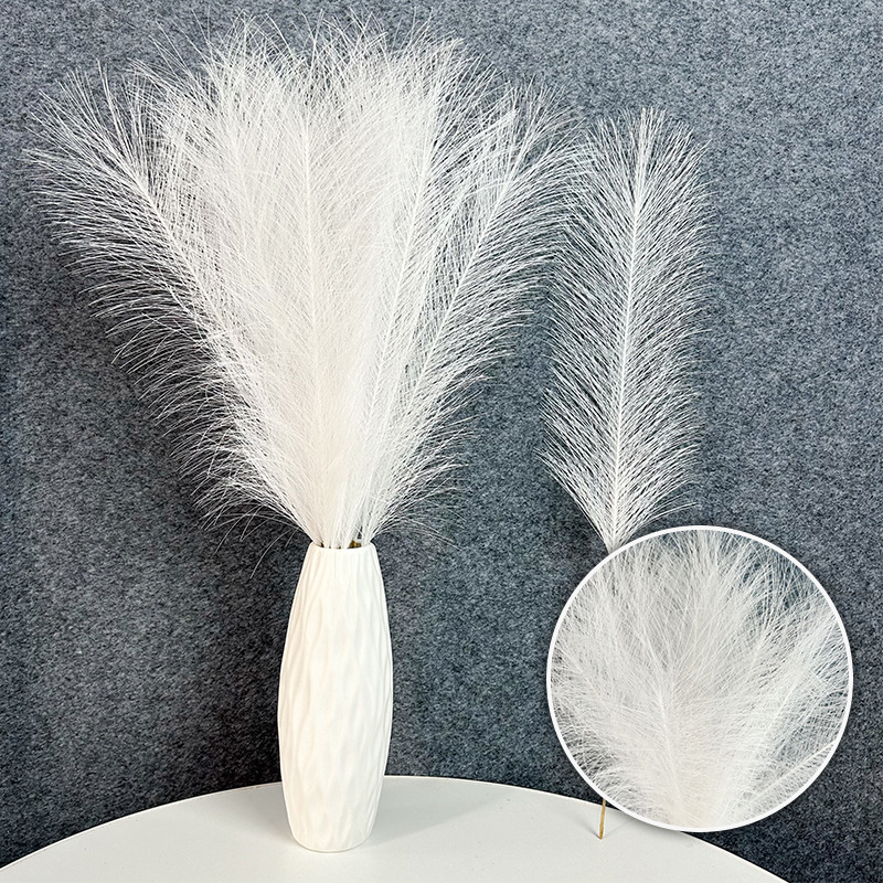 Cross-Border Hot Selling 55cm Simulated Single-Pronged Reed Hair Wedding Home Decoration Reed Hair Wholesale Multi-Color Optional