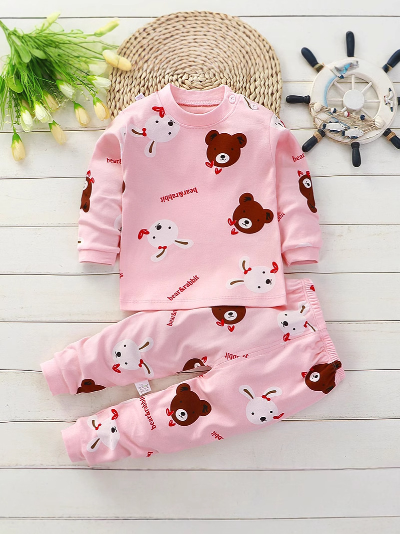 Children's clothing spring and autumn children's underwear suit cotton autumn clothing boys and girls baby autumn clothing pants pajamas home clothing wholesale