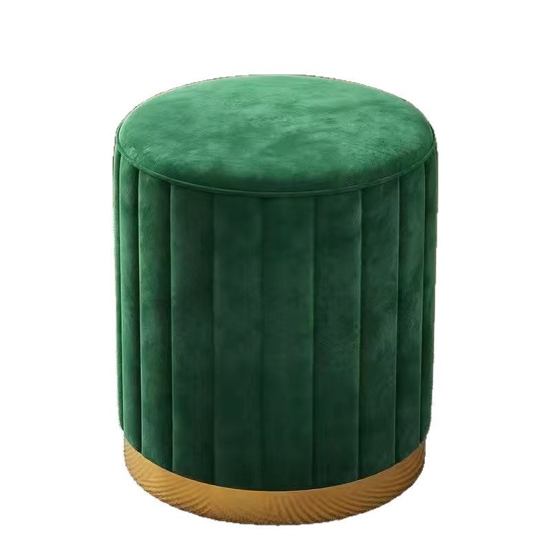 Makeup Stool Household Living Room Round Stool Storage Stool New Style Makeup Stool Flannel Stool Cute Girl Storage Low Stool