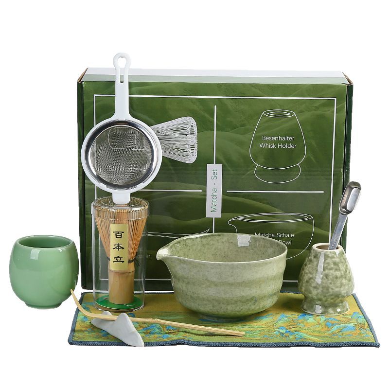 Matcha bowl ceramic Japanese style matcha suit tea bamboo matcha brush baibenli Song Dynasty tea ceremony gift box