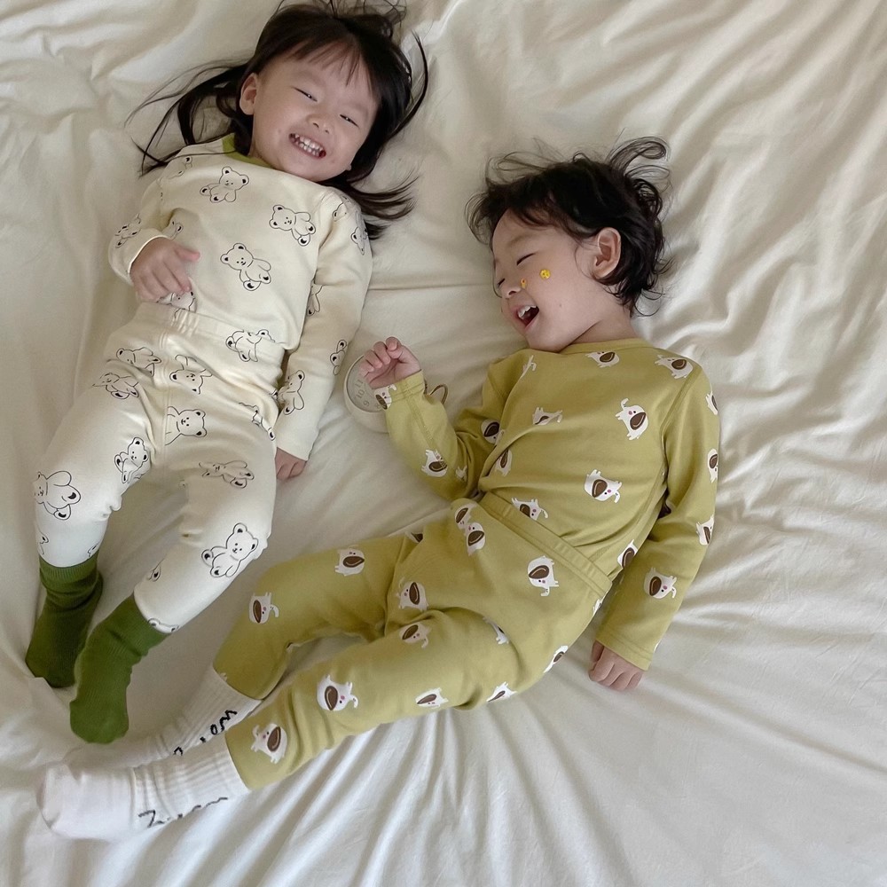Class A 100 Cotton Baby's Home Clothes for Boys and Girls suit Spring and Autumn Boneless Children's Autumn Clothes and Pants Warm Pajamas