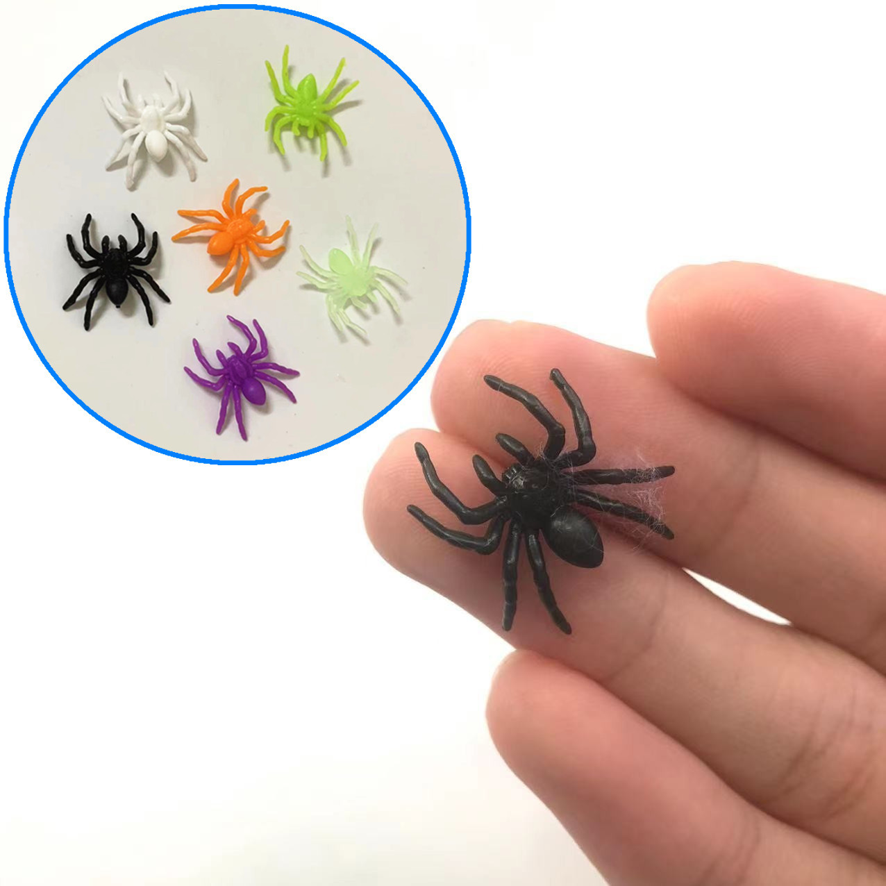 Маленький паук, декорация паутины на Хэллоуин, пластиковая игрушка