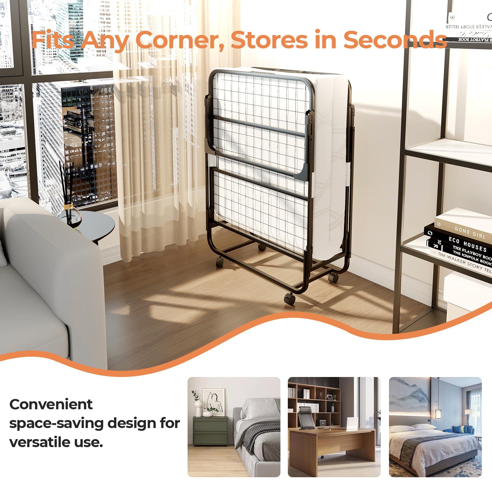 Source Factory Single Foldableing Bed Hotel Extra Bed Hospital Accompanying Bed Thickeneded Sponge Mattress Portable Nap Artifact