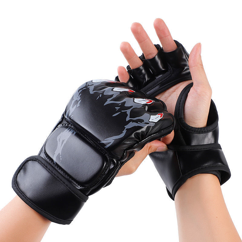 Boxing Gloves Half-Finger Adult Sanda Training Mma Fighting Ufc Muay Thai Fighting Fighting Sandbag Men's and Women's Boxing Gloves