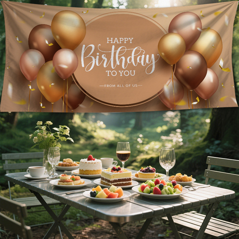 New Cross-Border Birthday Decoration Supplies Background Cloth Party Atmosphere Decoration Hanging Flag Party Romantic Atmosphere Ornaments
