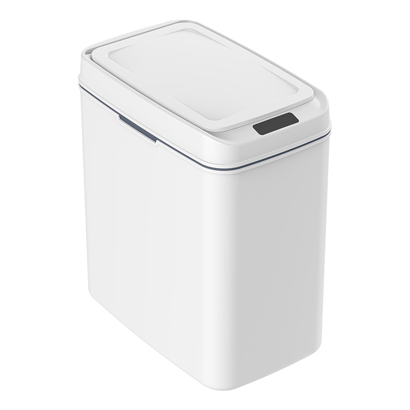 Smart Trash Can Narrow Slit Household Touch-Free Automatic Opening Lid Trash Can Toilet Bathroom Flat Trash Can