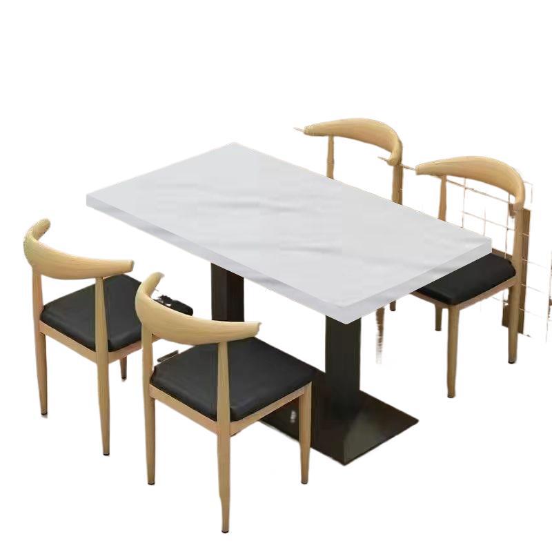Catering Noodle Shop Barbecue Economical Commercial Snack Fast Table Restaurant Dining Table and Chair Combination Milk Tea Breakfast Dessert Shop