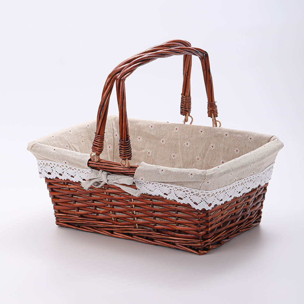 Preferred Rectangular Bread Fruit Snacks Rattan Fruit Basket Home Storage Wholesale