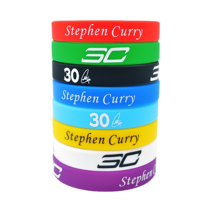 Football Basketball Sports Bracelet Silicone Wristband Men's Kobe James Curry Durant Letter Brother Luminous Bracelet