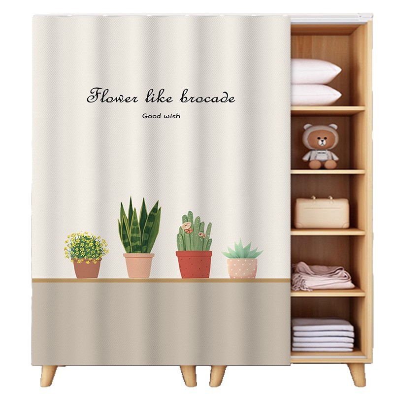 No-Drill Cabinet Door Curtain for Shoe Cabinet, Wardrobe Door Curtain, Dustproof Cloth Curtain, Kitchen Cabinet Clutter Concealing Curtain