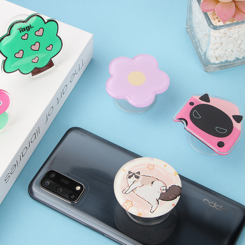 Acrylic Glue Mobile Phone Airbag Holder Customized Special-Shaped Magnetic Material Desktop Lazy Person Rotatable Anime Cartoon