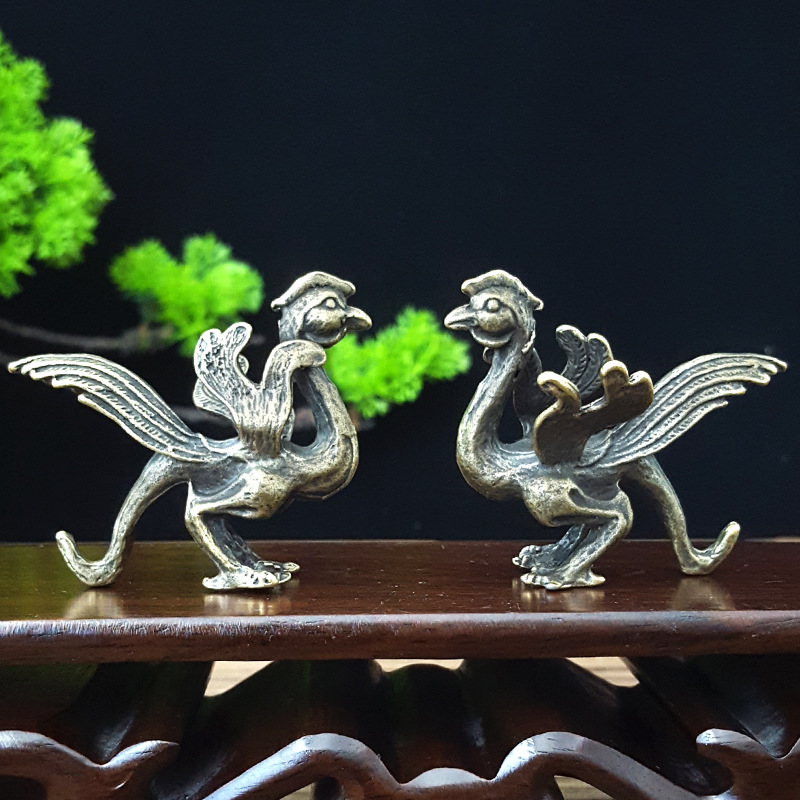 Wholesale alloy four god beast ornaments Qinglong white tiger rosefinch Xuanwu antique bronze feng shui crafts gift