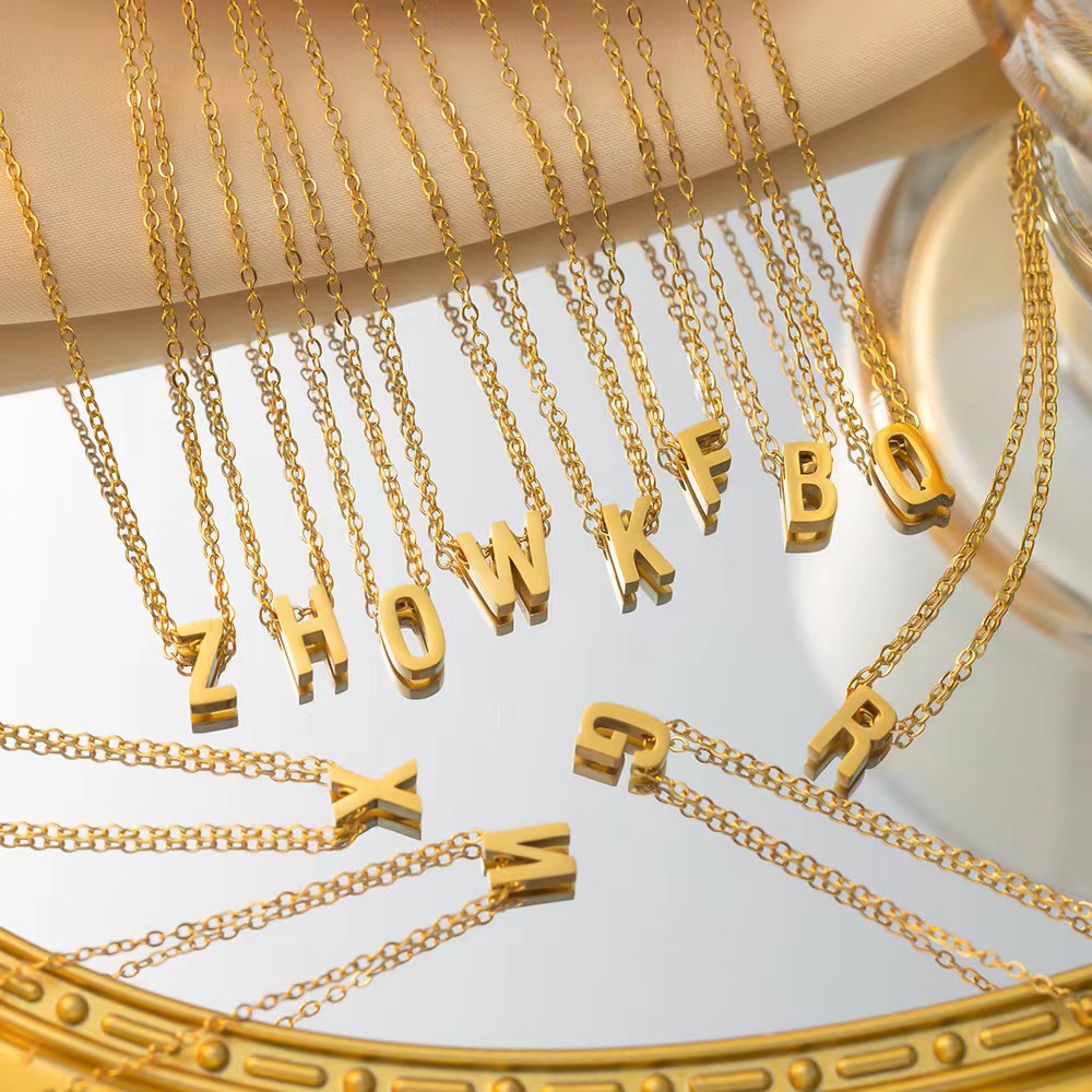 Titanium Steel Necklace European and American Popular Simple English Letters High-end Non-fading Clavicle Chain Women's DIY Necklace Accessories