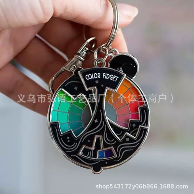 Цветная эмалевая кнопка для снятия тревожности, вращающаяся значок, декоративная кнопка