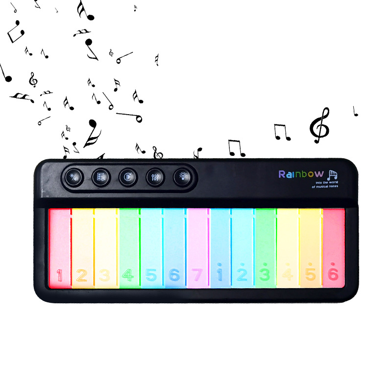 Cross-border new light music electronic organ toy children's musical instrument Rainbow Music Box toy piano baby toy