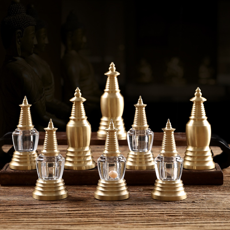 Латунные маленькие украшения Бодхи шари с акриловой кристаллической бутылкой