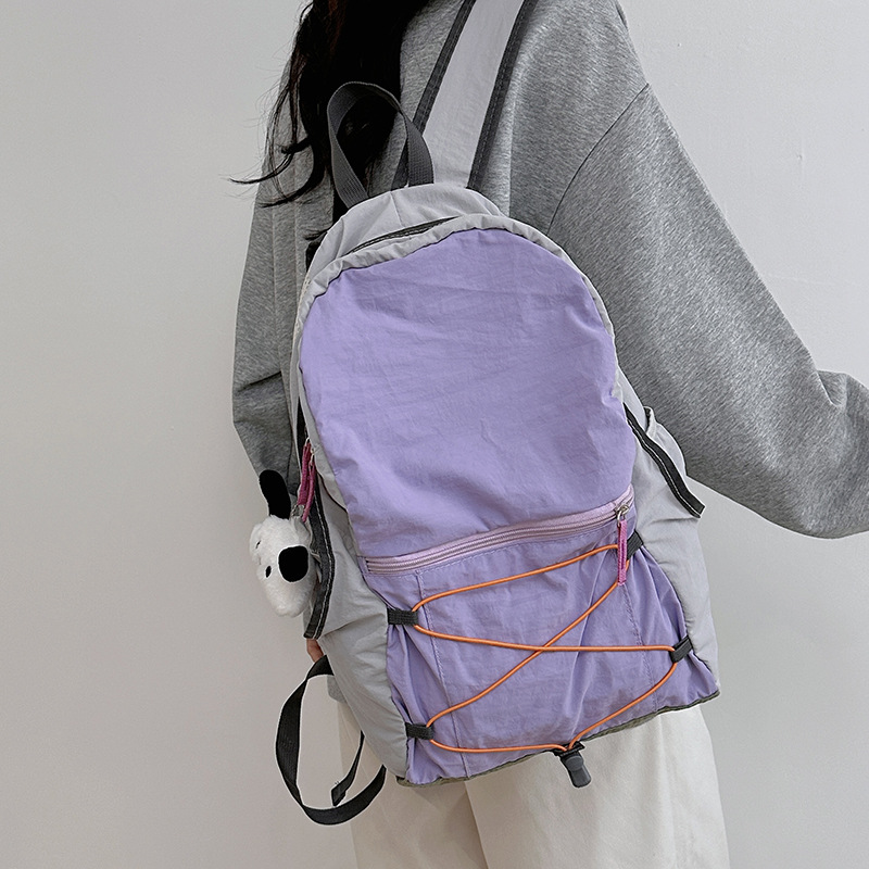 Travel Outdoor Backpack Women's Lightweight Contrasting Color Mountaineering Bag Hiking and Cycling Large Capacity Sports Spring Outing Hiking School Bag