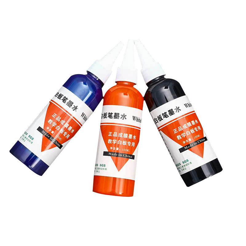 Film-Forming Whiteboard Pen Ink Black 100ml Teaching Blue and Red Water-Based Marker Ink Refill Liquid Wholesale