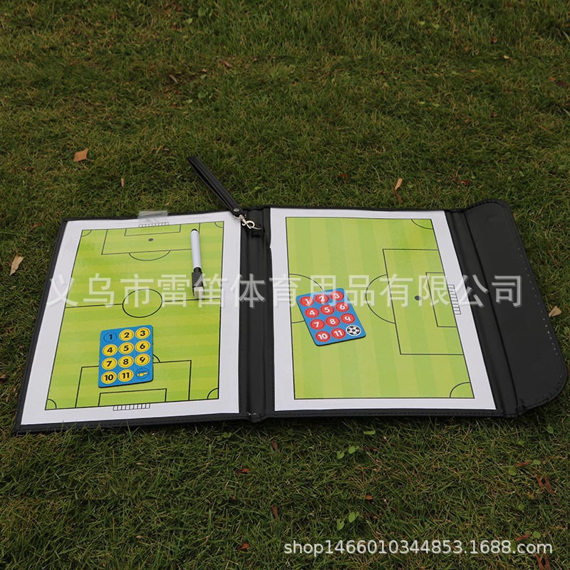 Футбольная тактическая доска 2.5, складная доска для обучения тренера, кожаная, цветная, магнитная, командная доска