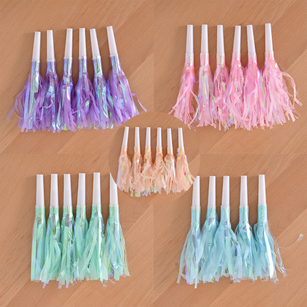 Цветная фантазия пленка бумажный дракон свисток день рождения свадьба рождественская вечеринка дракон свисток 6 шт/упак