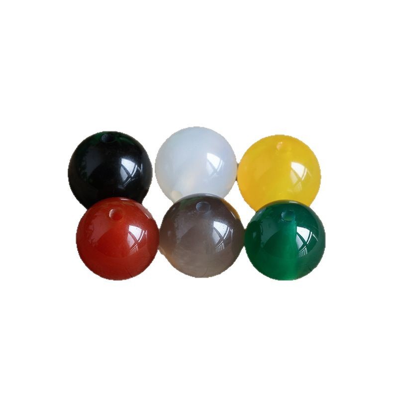 Natural Raw Ore Red Black White Yellow Green Agate Scattered Beads Beads Single Round Beads Duobao diy Handstring with Bead Accessories