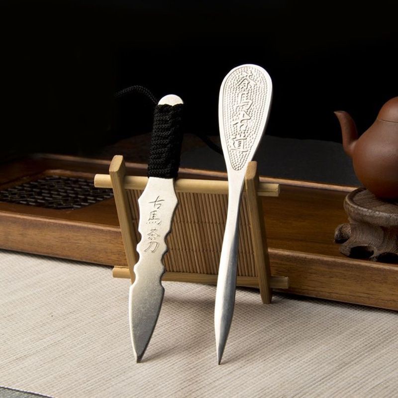 Ancient Horse Tea Knife Stainless Steel Pu'Er Tea Knife Tea Cone Outdoor Camping Style Tea Prying Tool Handmade Kung Fu Tea Set Accessories