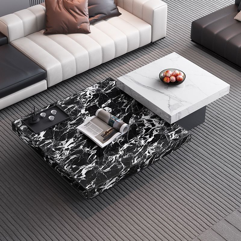Итальянский минималистичный квадратный кофейный столик, легкий люкс, для малой квартиры, гостиной, подвесной стол из мрамора