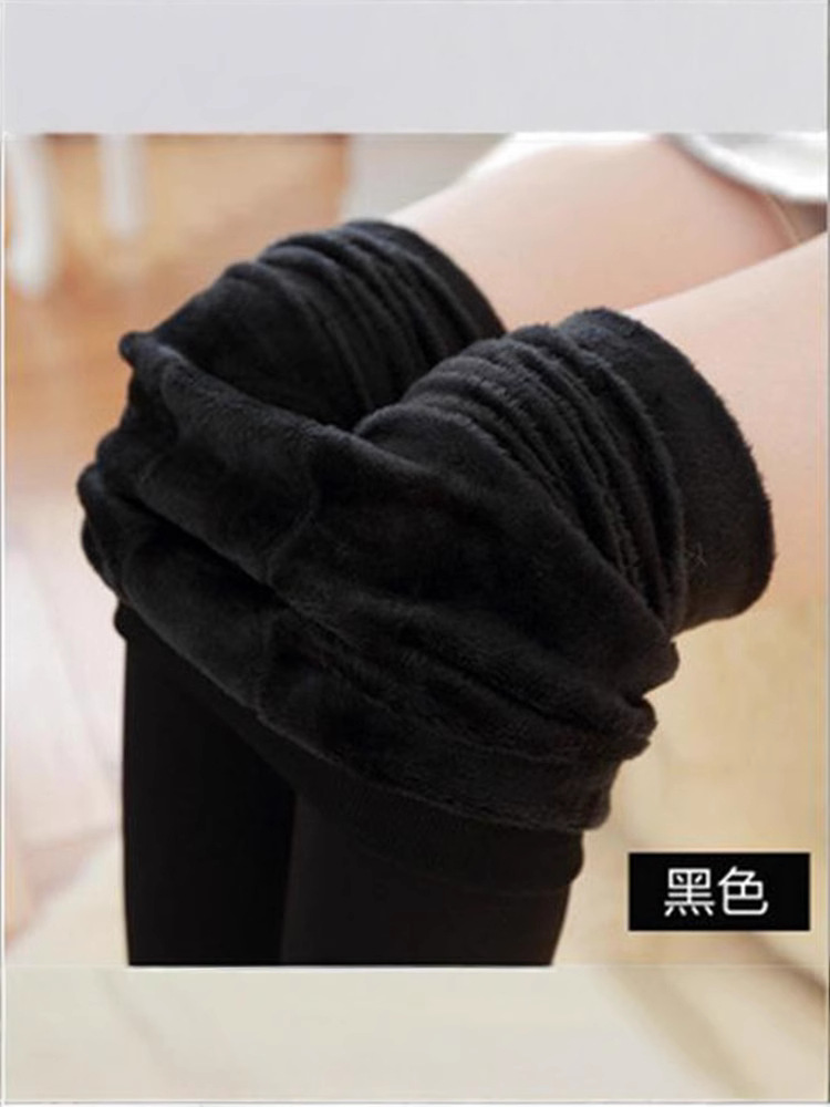 Autumn and Winter Pearl Fleece One-piece Pants fleece-lined Thickened Leggings Fleshy Pantyhose Warm One-piece Pants