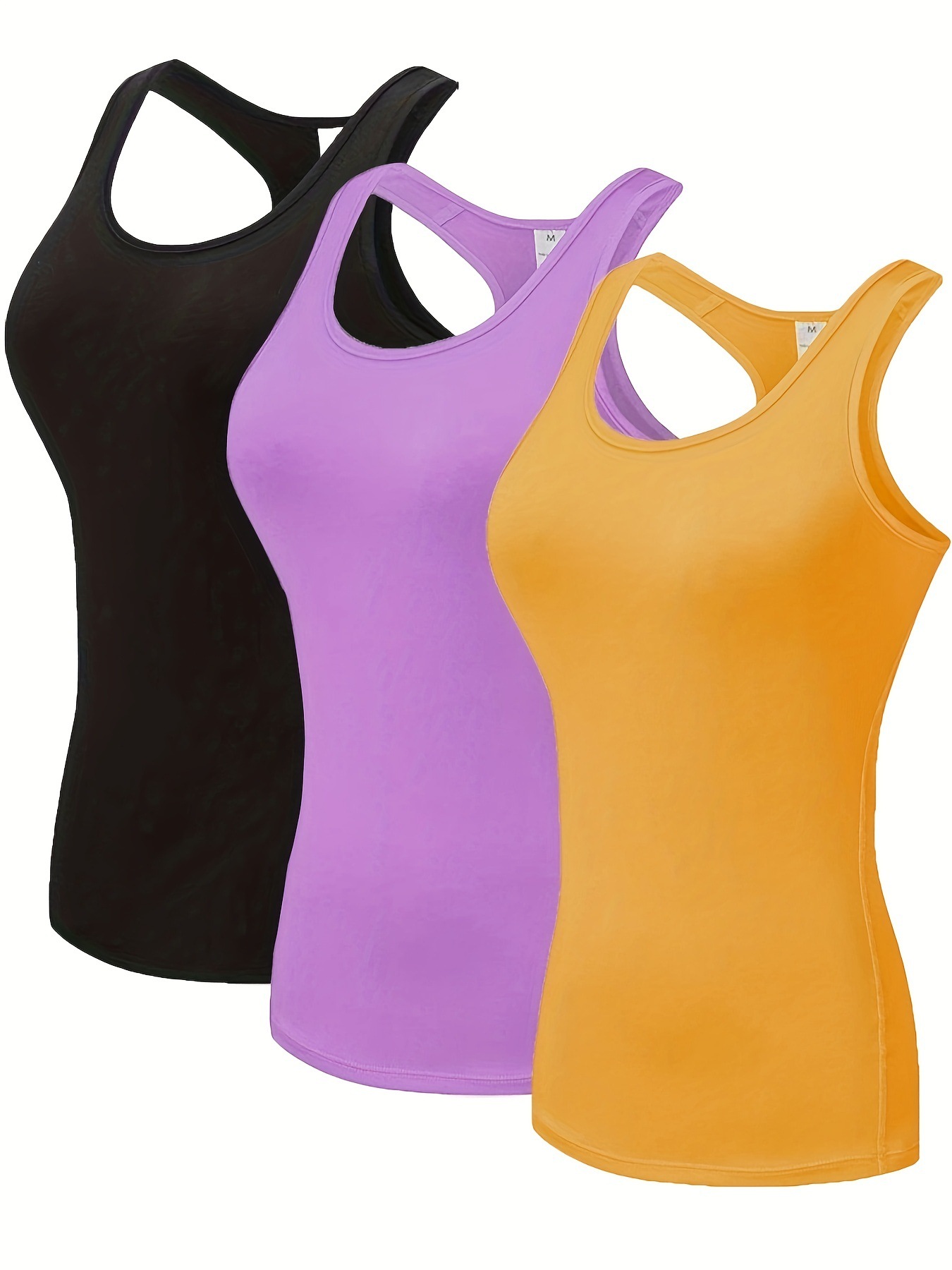 [Breathable Blend] Women's Racerback Workout Tank Tops -3Pc