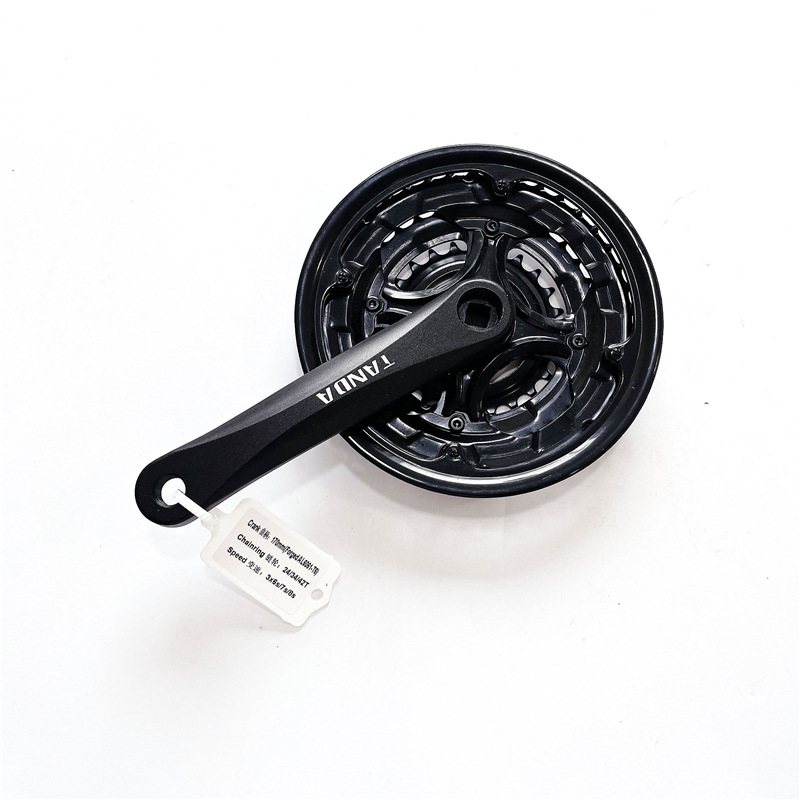 Bicycle mountain bike square hole tooth plate aluminum alloy crank 170*24/34/42 tooth stock supply