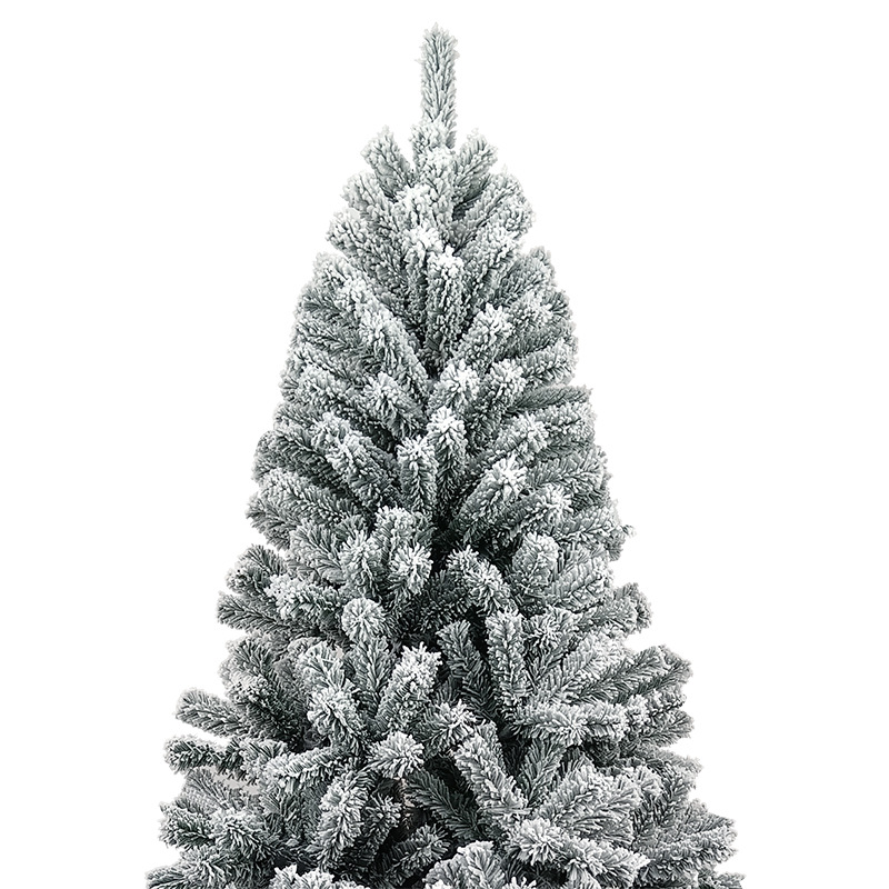 Cross-border 2.1 m flocking Christmas tree PVC encryption plus snow spray White simulation falling snow floor flocking Christmas tree in stock