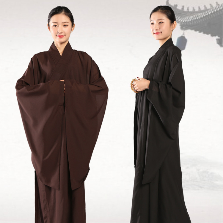Buddha Hall Buddha Worshiping Dharma Association Haiqing Justifu Female Men's Monk's Suit Monk's Suit Buddha's Suit Haiqing Saffron Brown