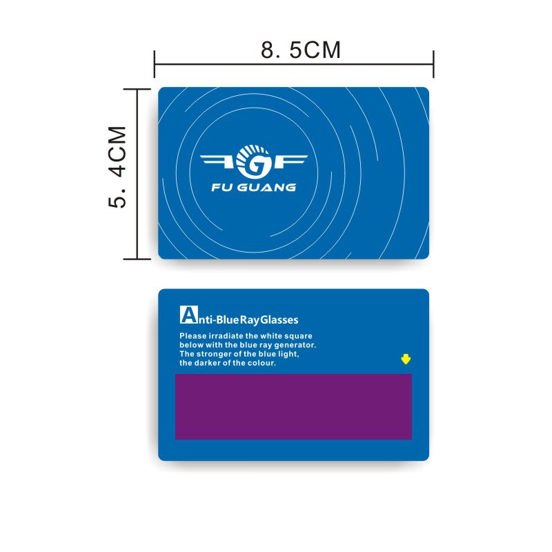 Free Design Oem High Hardness Pvc Plastic Anti-Blue Light Glasses Test Card 0.76mm Thickness Source Manufacturer